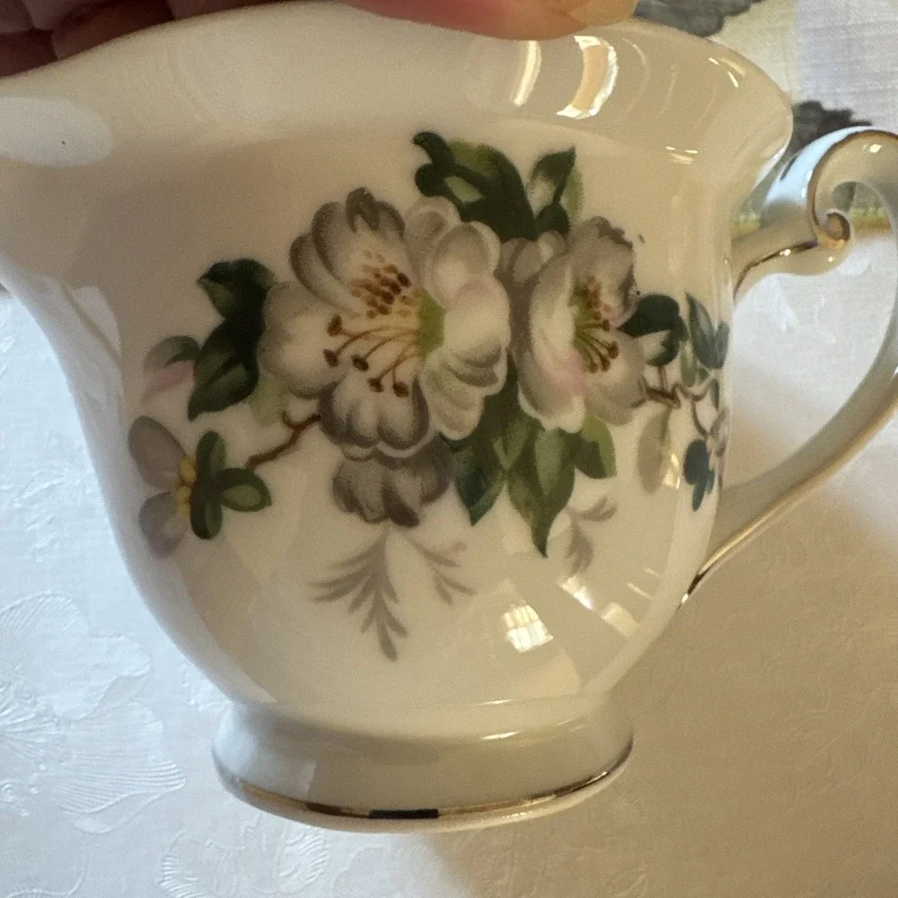 Vintage Silvern China Dogwood Floral Creamer Pitcher Occupied Japan MCM